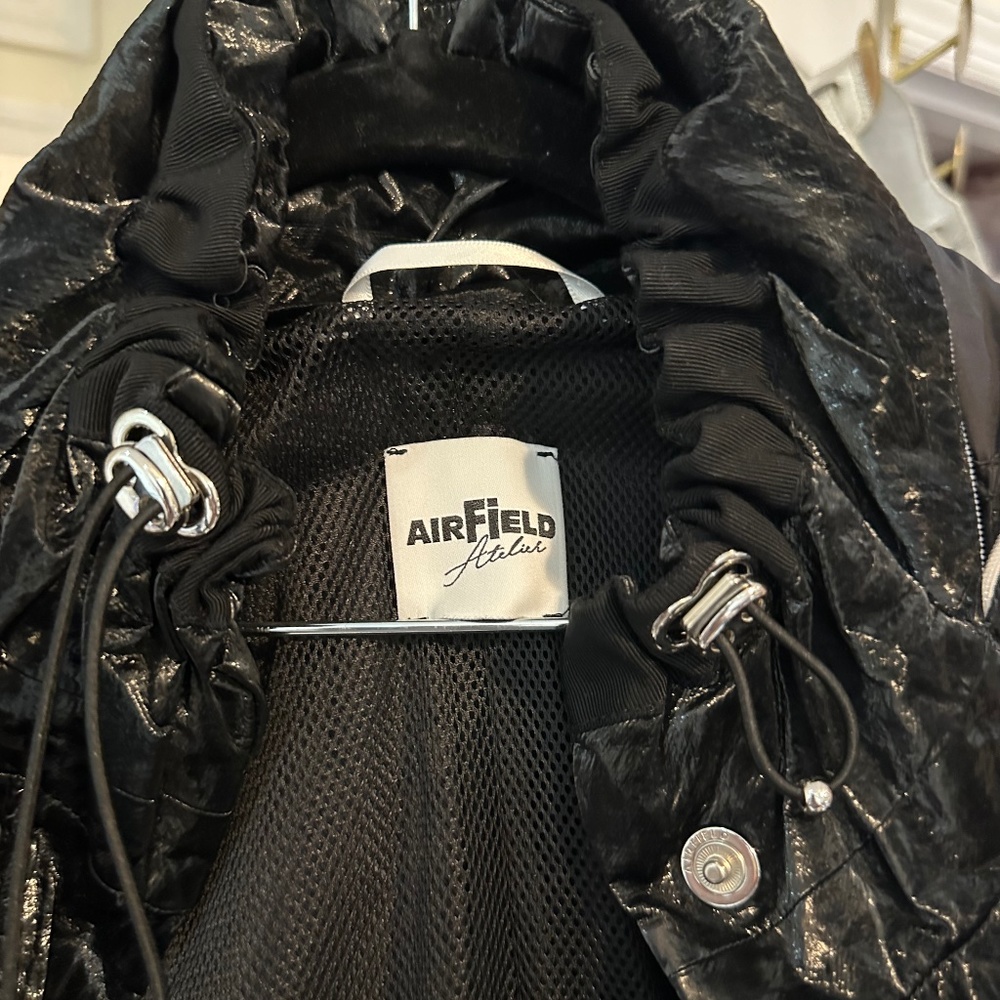 AIRFIELD ATELIER Black Vinyl Rain Jacket